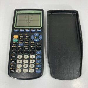 Texas Instruments TI-83 TI83 Plus Graphing Calculator Black w/ Cover TESTED